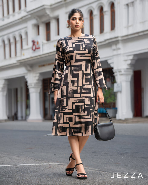 Printed Satin Dress 67271